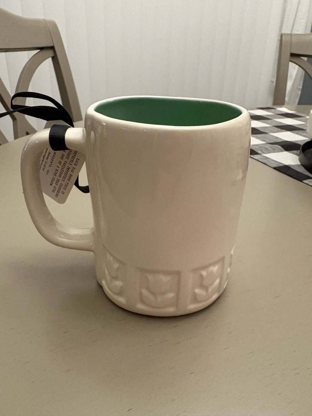 Rae Dunn Artisan Collection Holy Grounds Coffee Mug with Green Interior - Picture 3 of 5